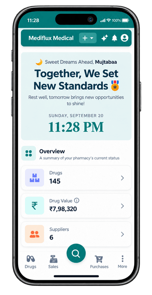 MediFlux Mobile Store Access Screenshot